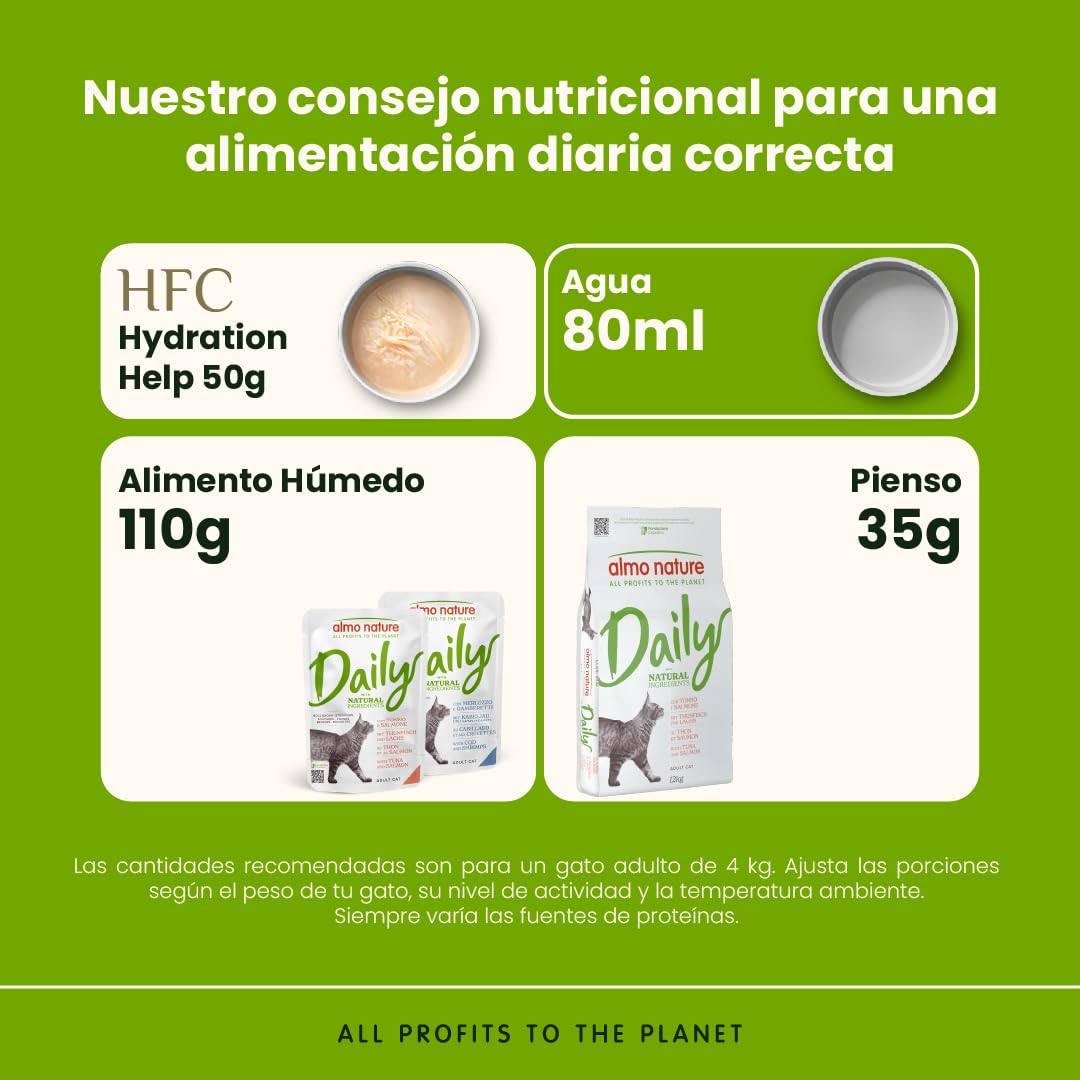 Almo Nature Daily - Pienso para Gatos Adultos - Sabor Atún y Salmón - Receta con Ingredientes Naturales Saco 12 kg