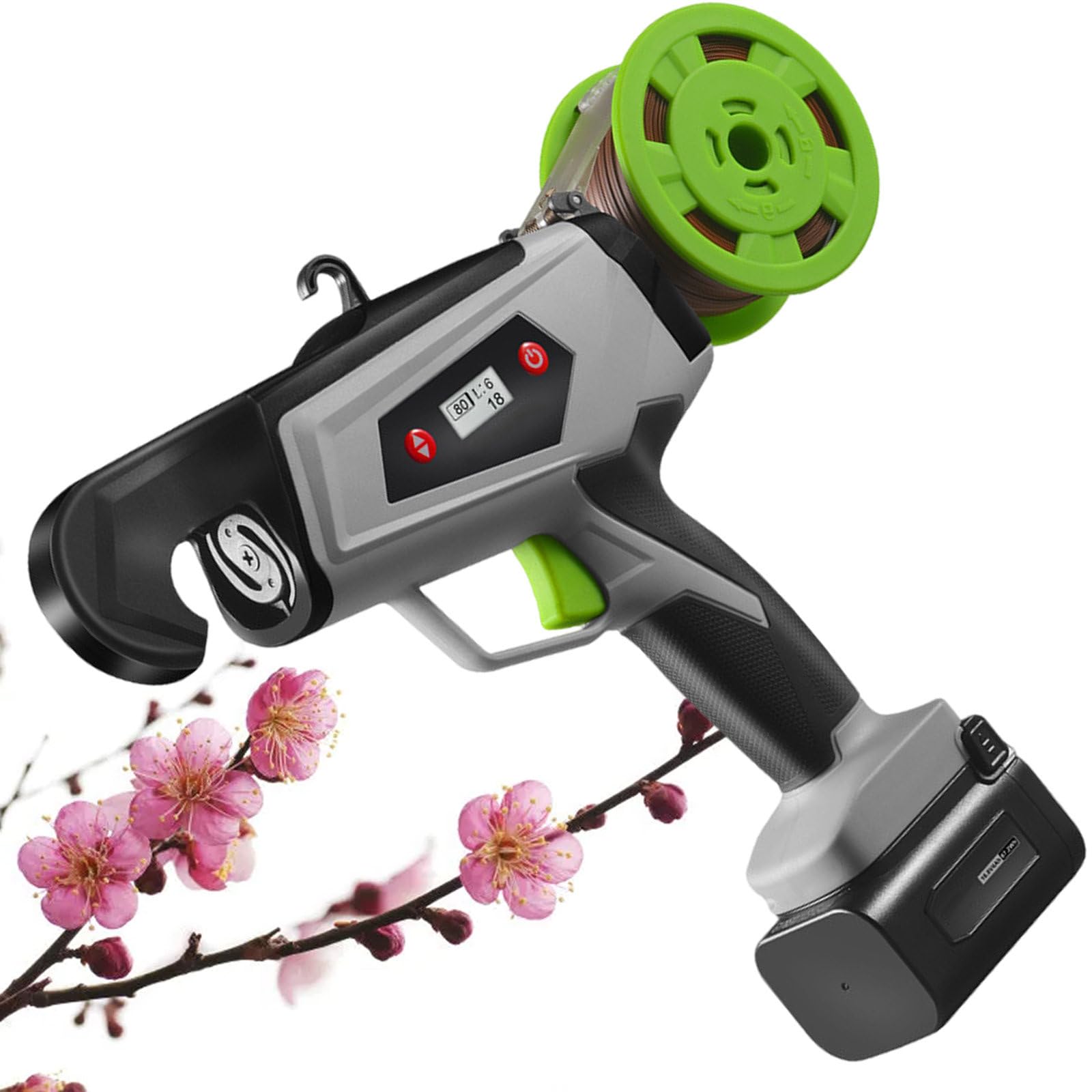 Legatrice Elettrica per Piante da Vigneto, con Schermo LED, Attrezzatura Professionale per Legare Rami di Vite, per UVA, Pomodori E Verdure Rampicanti