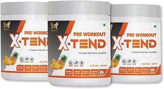 MUSFIT X-Tend Pre Workout | Provide a perfect balance of Endurance, Strength, Focus, Fat Burn and Energy | 250gm (Pack of ... Price In India