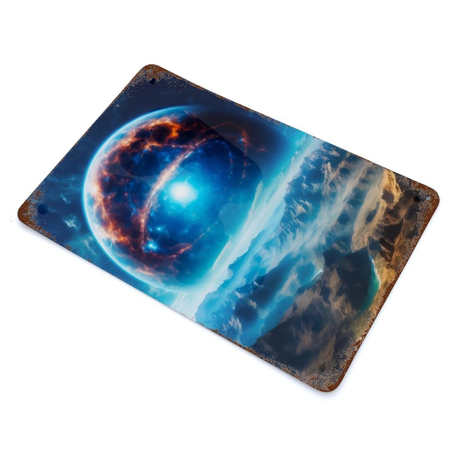 Eye in The Sky Vintage Rust Metal Sign 11.8"x7.9", Retro Wall Decor for Garage, Pub Or Kitchen