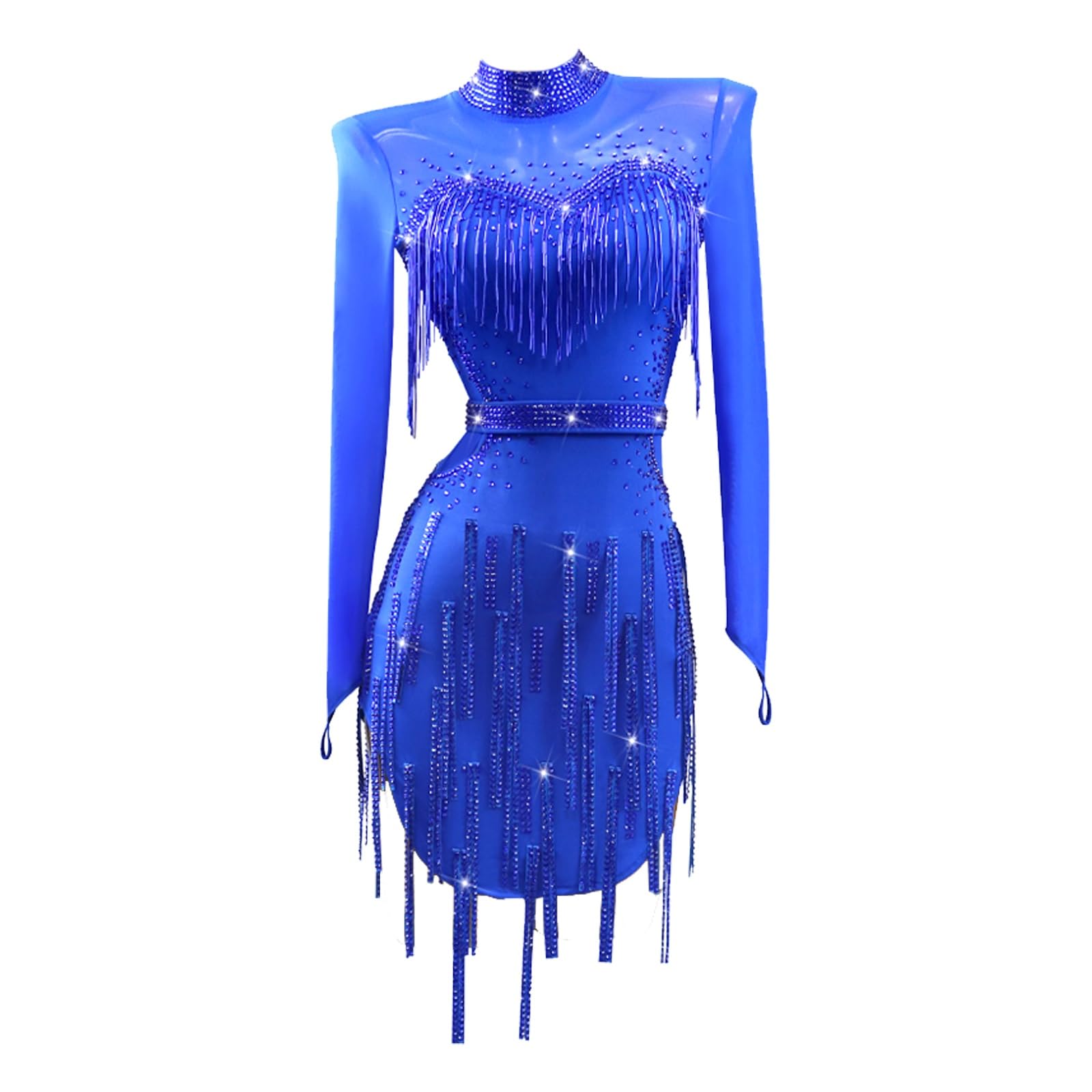 Abito Da Competizione Di Danza Latina Professionale for Donna, Personalizzato, A Maniche Lunghe, Costume Da Spettacolo Di Tango