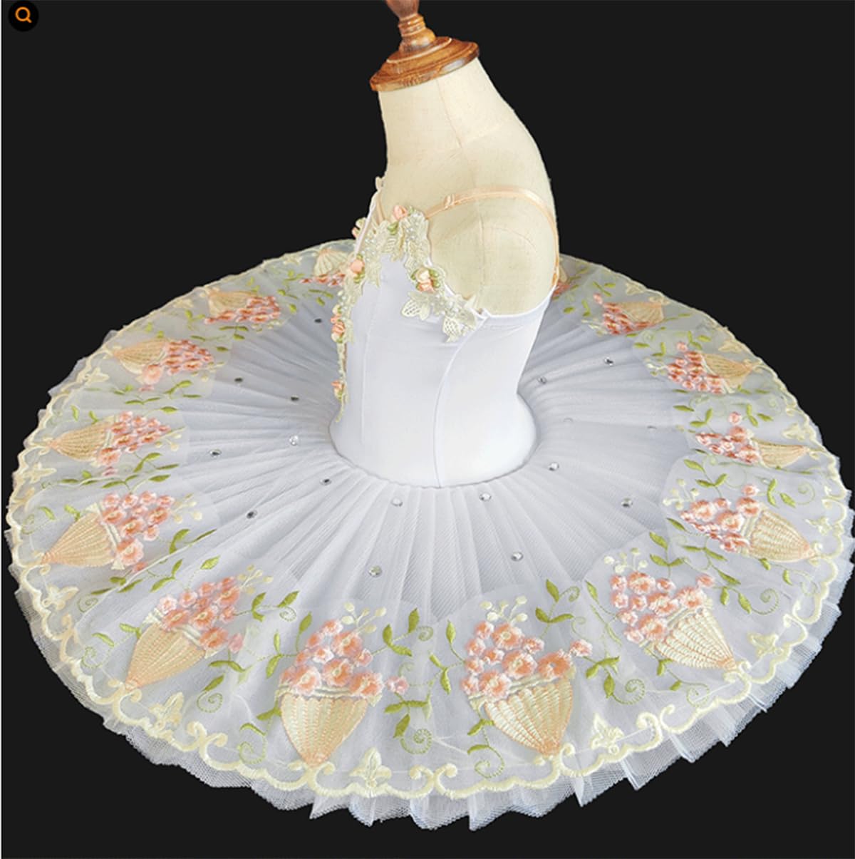 Tutú de panqueque Bordado para niñas tutú de Ballet Profesional para niñas Adultas Vestido de Fiesta de Bailarina de Baile