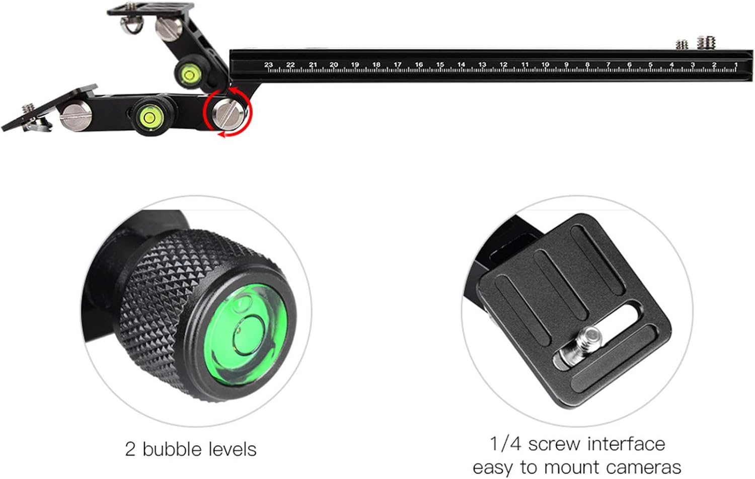 Telephoto Zoom Lens Bracket Set, Long Focus Camera Support with Quick Release Plate, Aluminum Alloy Lens Bracket for Bird Watching and Wildlife Photography, Includes Wrench and Scr (F250-38)