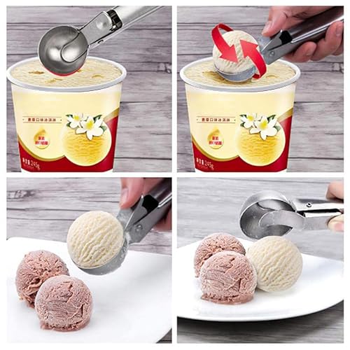 Ice Cream Scoops Stacks Stainless Steel Ice Cream Digger Non-Stick Fruit Ice Ball Maker Watermelon Ice Cream Spoon Tool #TOP5