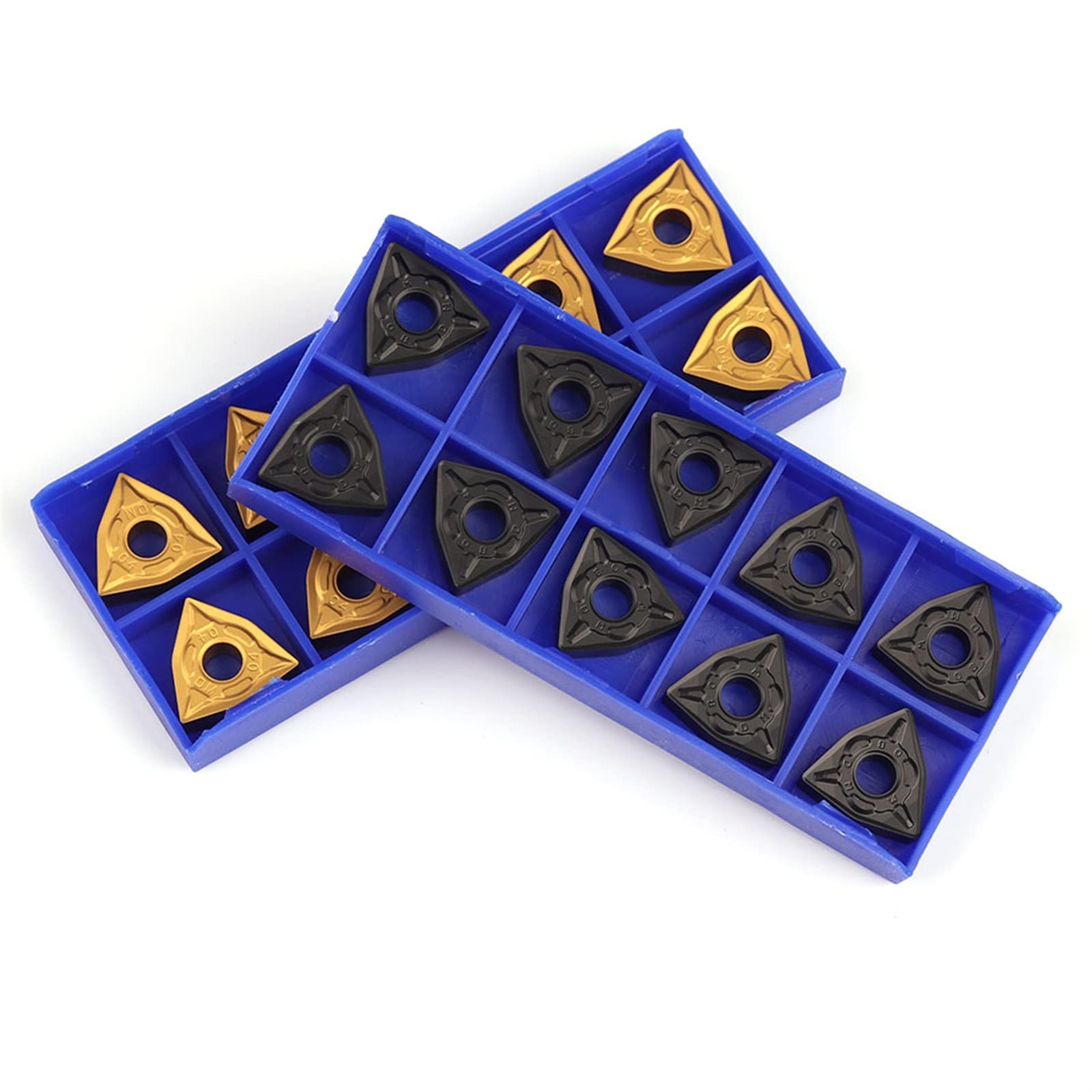 Płytki węglikowe do tokarek, 10 sztuk płytek tnących 10 sztuk płytek węglikowych frez 14x14x2mm 30 stopni 4 krawędzie kwadratowe zaokrąglone krawędzie ostrza do narzędzia tokarskiego do drewna(WNMG080