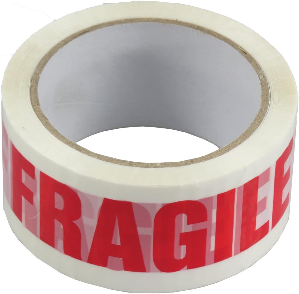 Triplast 48 mm x 66 m Fragile Printed Low Noise Parcel Packing Tape (Pack of 2)