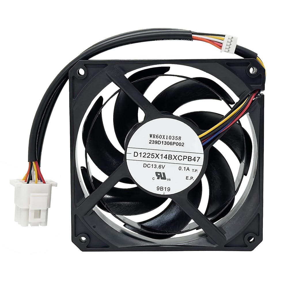 WR60X10358 Fan Condensor for GE Refrigerator Replaces WR60X10339, Fit for CFE28TSHBSS CFE28TSHCSS GFE29HS etc. DC 13.6V 0.1A Freezer Evaporator Fan