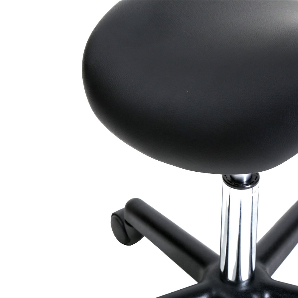 Tabouret de Massage, Selle de Cheval pivotante à 360°, Réglable en Hauteur, Capacité de Charge 150 kg, pour Salons, instituts de beauté, cliniques et Bureaux (Noir)
