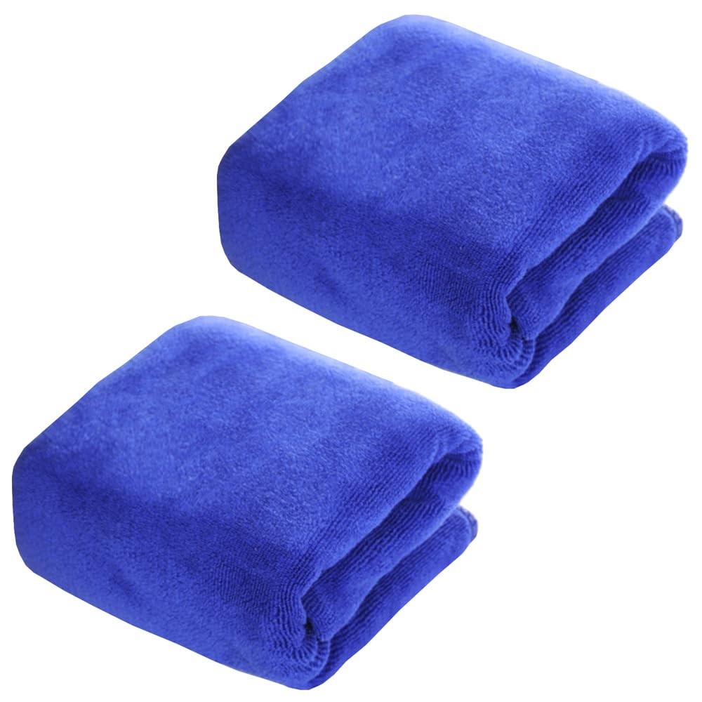 MOCNT 2 X Microfibre Towel 450GSM Bath Towels Quick Dry Sport Absorbent Travel Towel Microfibre Cloth Fast Drying Car Cleaning Towel Swimming Camping Hiking 35cm x 75cm Deep Blue