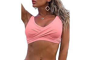 Women's Twist Front Bikini Top with Padded Push Up