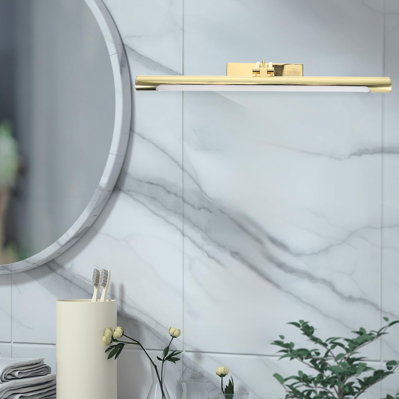 DOITOOL Faro Specchio a Led 40.00X15.00X5.50Cm Lampada Da Parete Dorata Per Bagno Trucco Soggiorno Camera Da Letto Applique Per Illuminazione Specchio