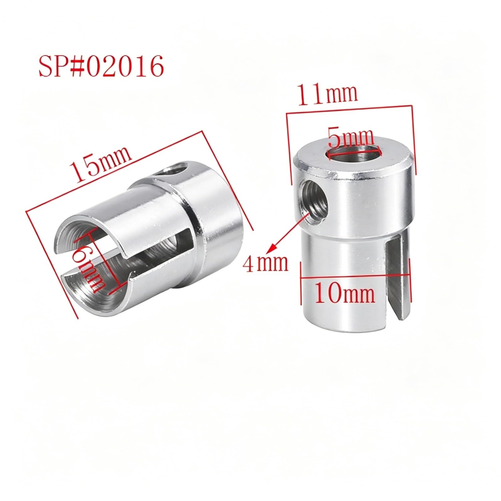 pour Hsp 1/10 Rc Voiture Rampante 2 Pièces en Métal pour Jouets Joint Universel Tasse B/Jeu Vis Mise À Niveau Modifier Rechange 02016 Composants Rc