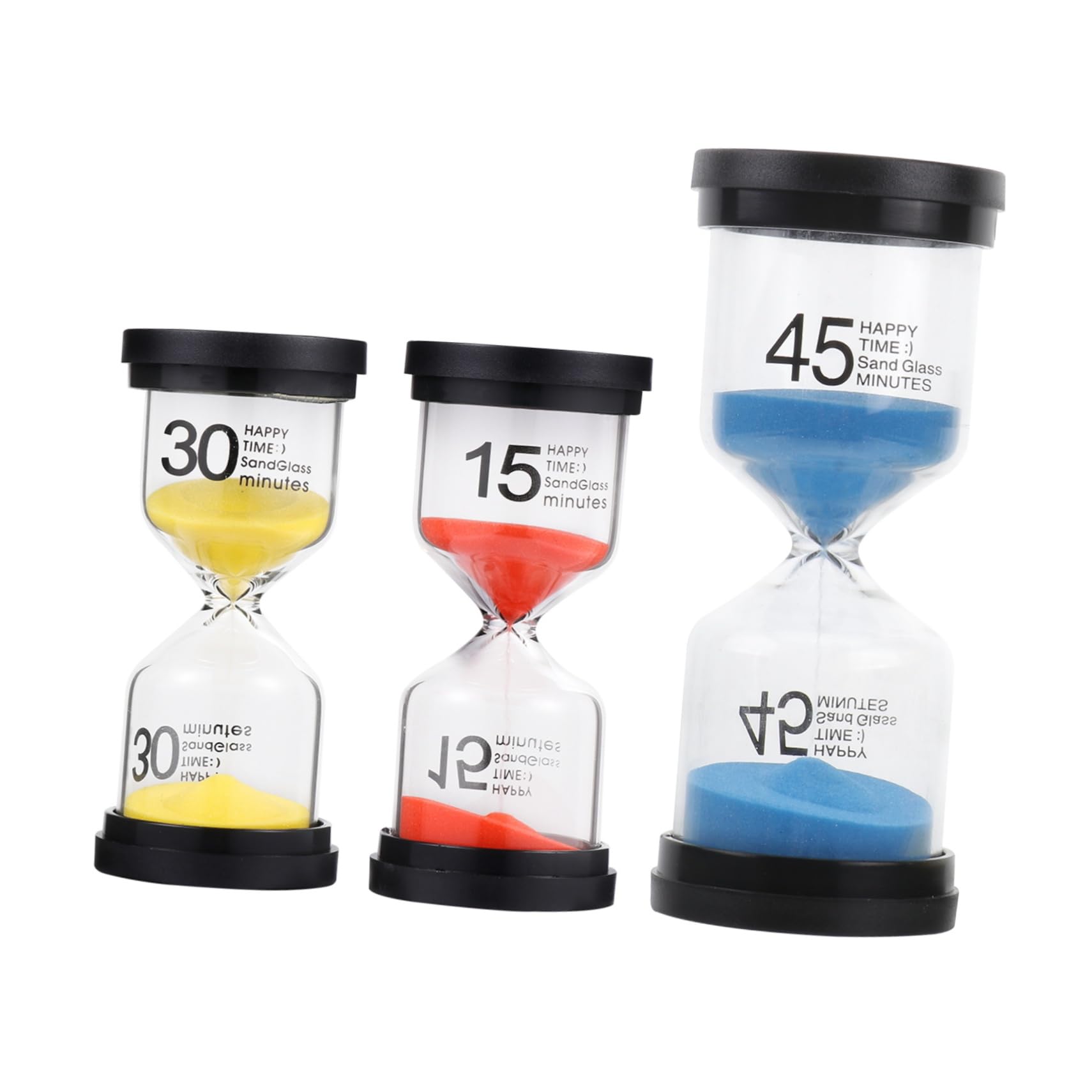 Timer a Clessidra da Tavolo 3 Pezzi in Vetro e Plastica