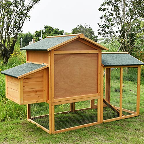 KKVV 66-Zoll-Holz-Geflügelkäfig, großer wasserdichter Kaninchenstall Hühnerstall, Outdoor-Hasenkäfig-Haustierhaus mit… – Bild 7