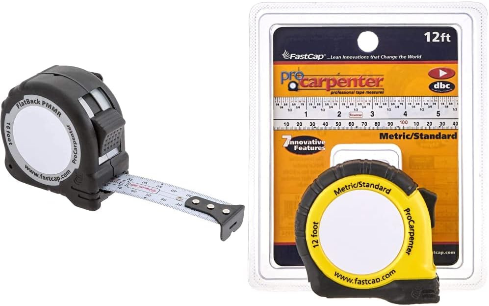 FastCap ProCarpenter Metric Measuring Tapes Bundle - 16 Foot & 12 Foot - Ideal for Professionals
