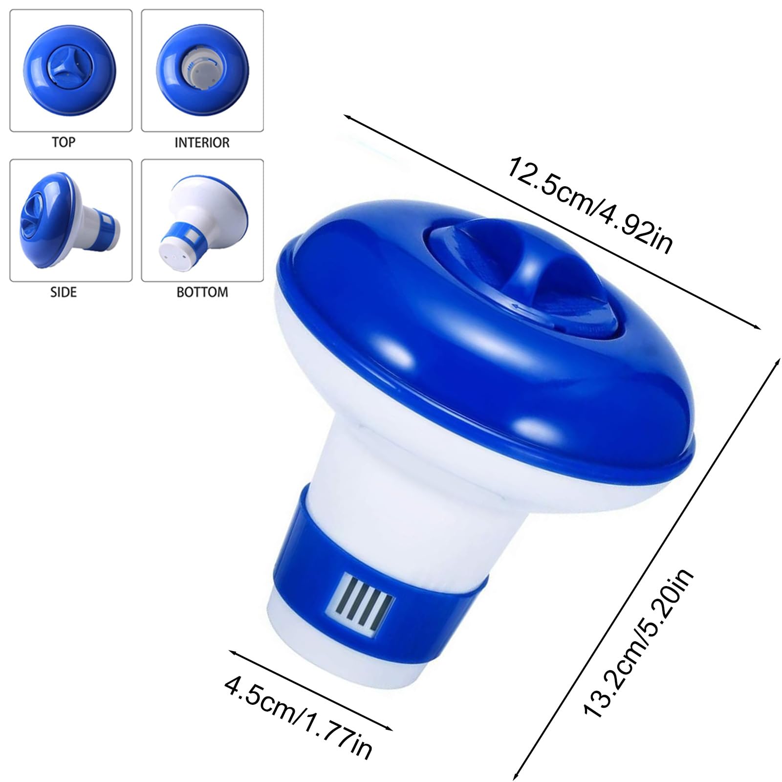 5 Inch Removable Floating Tablets Dispenser for Hot Tub & Pool Chemicals, Adjustable Chlorine Tablets Granules Floater, Chlorine Floater Easy to use, Keep The Swimming Pool Clean and Durable — view 2