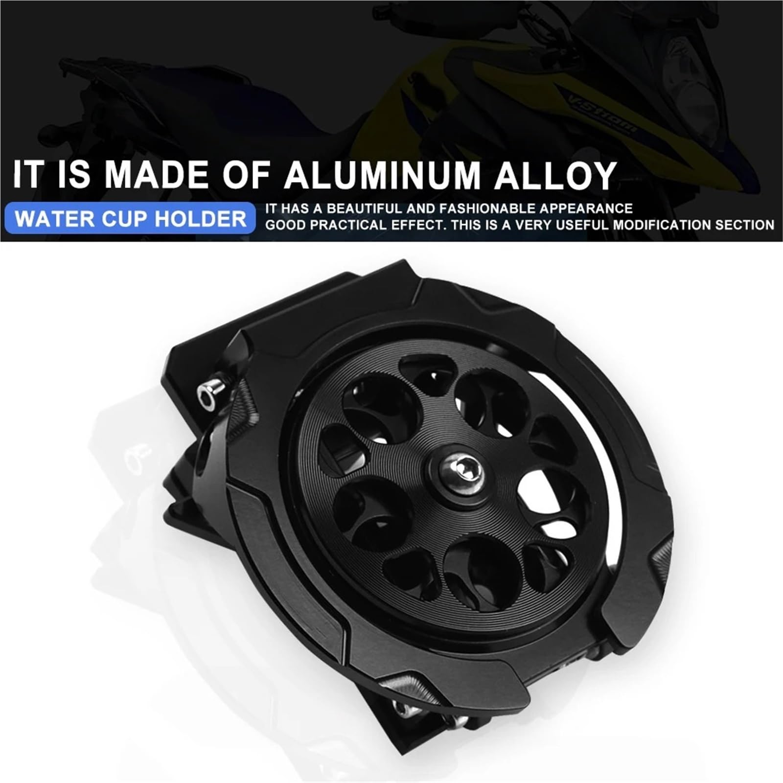 Uchwyt na Bidon Pasuje do motocykli VSTROM 650 1050 1000 800 DL650 DL1000 Uchwyt na kubek na wodę, składany stojak na napoje, CNC, aluminiowy(Red)