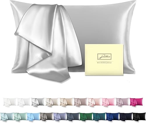 Funda de almohada de seda de morera natural para cabello y piel, tamaño estándar con cremallera oculta, suave, transpirable, lisa y refrescante