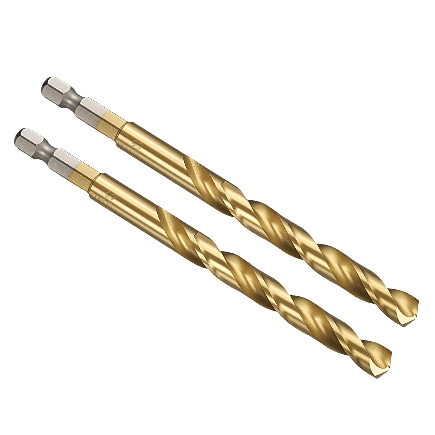 PATIKIL 19/64" Hex Shank Drill Bit, M35 Cobalt 5% High-Speed Steel Bits Quick Change Design for Impact Driver 135° Titanium for Stainless Steel Hard Metal - 2 Pack