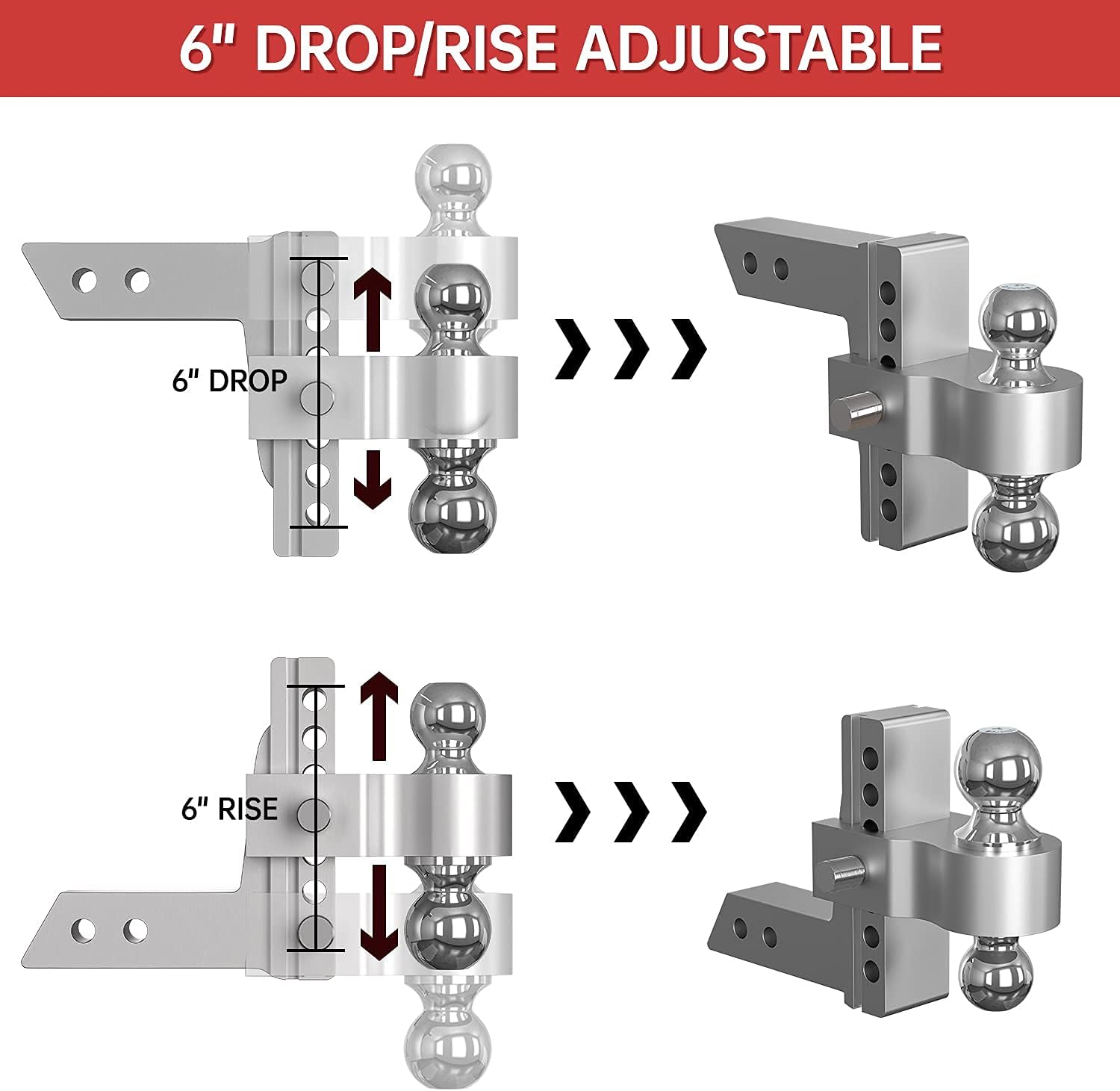 Flаѕh Dеаlѕ - 80% оƒƒ IFOKA Adjustable Trailer Hitch Ball Mount, 6 Inch Drop Hitch, Fit 2 Inch Receiver, 12,500 LBS GTW with Forged Aluminum Shank, 2 Inch & 2-5/16 Inch Dual Balls with Double Hitch Locks and Pins 40% оƒƒ Dіѕсоunt IFOKA Adjustable Trailer Hitch Ball Mount, 6 Inch Drop Hitch, Fit 2 Inch Receiver, 12,500 LBS GTW with Forged Aluminum Shank, 2 Inch & 2-5/16 Inch Dual Balls with Double Hitch Locks and Pins