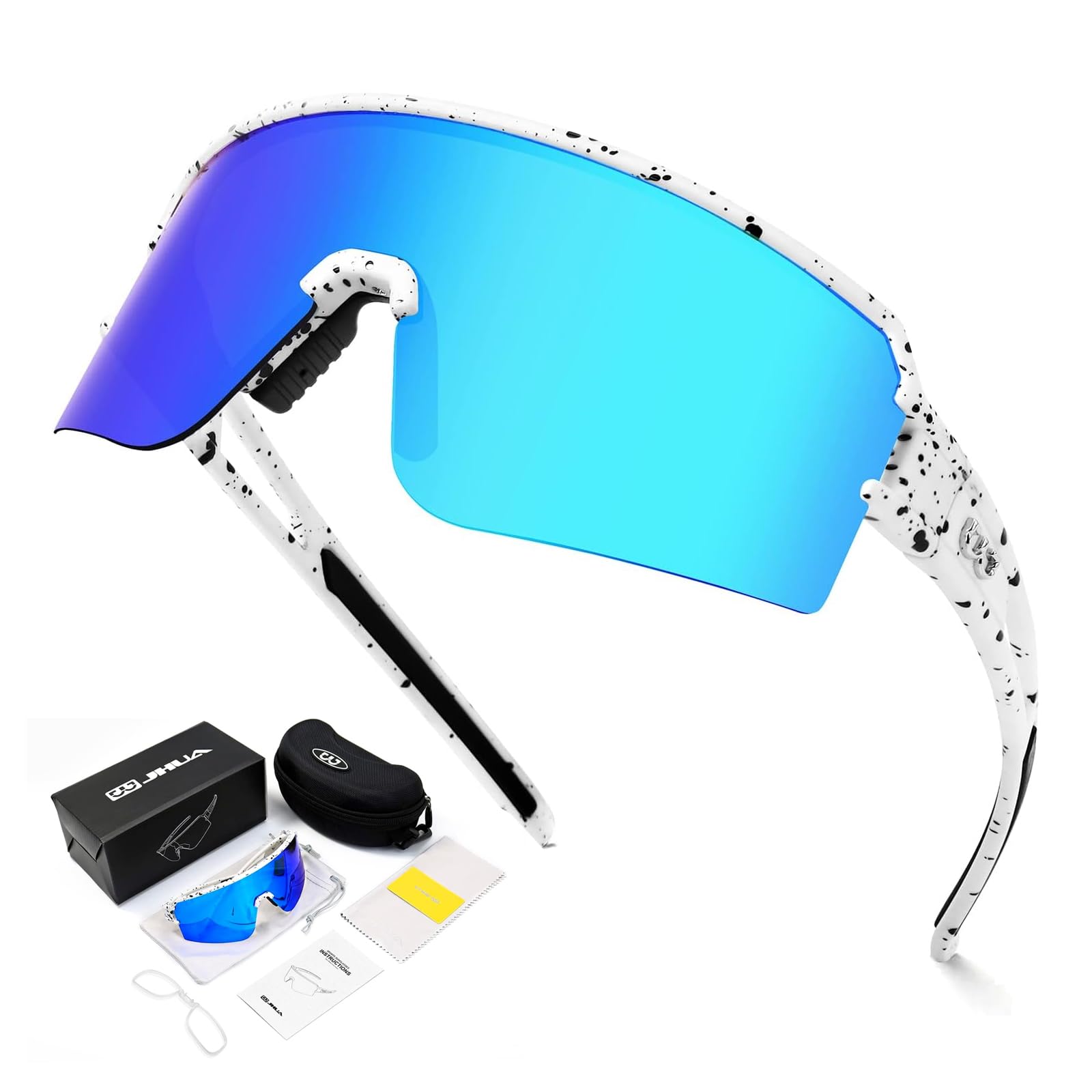 SPOSUNE Polarisierte Fahrradbrille für Männer und Frauen, UV400-Schutz, Sport-Sonnenbrille für Baseball, Laufen, Angeln, Reiten