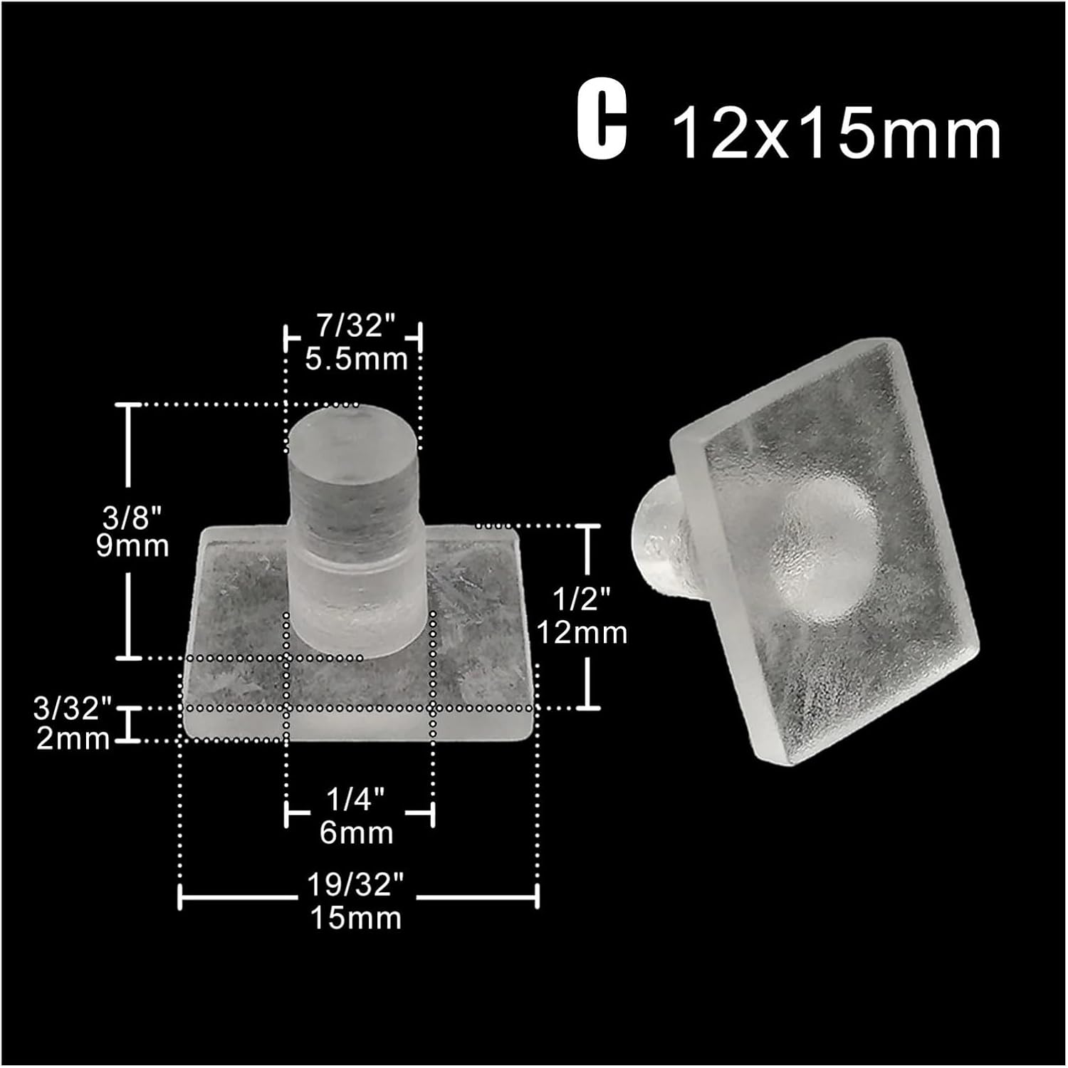 Soft Clear Transparent Rubber Embedded Furniture Table Chair Leg Feet Bottom Glide Slide Pad Floor Protector(E 17mm)
