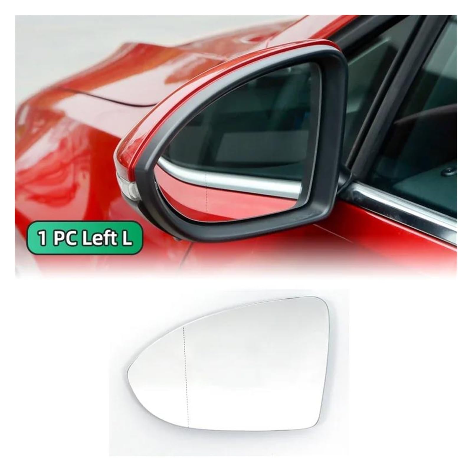 Lentille En Verre Rétroviseur Latéral Transparent Chauffant Pour VW Pour Golf 7 Pour MK7 Pour GTI Pour GTD 2012 – 2021 Pour Touran 5T Miroir Rétroviseur Voiture(A pair)
