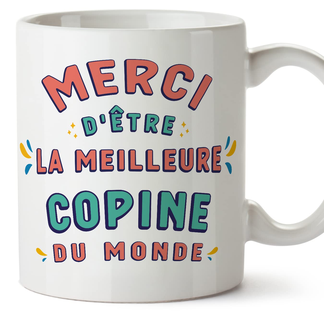 MUGFFINS Friend Mug - in French - Merci d'être le Meilleur - Funny Gift - Ceramic 11oz Mug