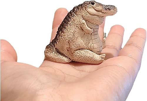 Decoración creativa para el hogar, jardín, decoración de cocodrilo, cocodrilo gordito, mini estatua linda para sala de estar, escritorio, mesa de té