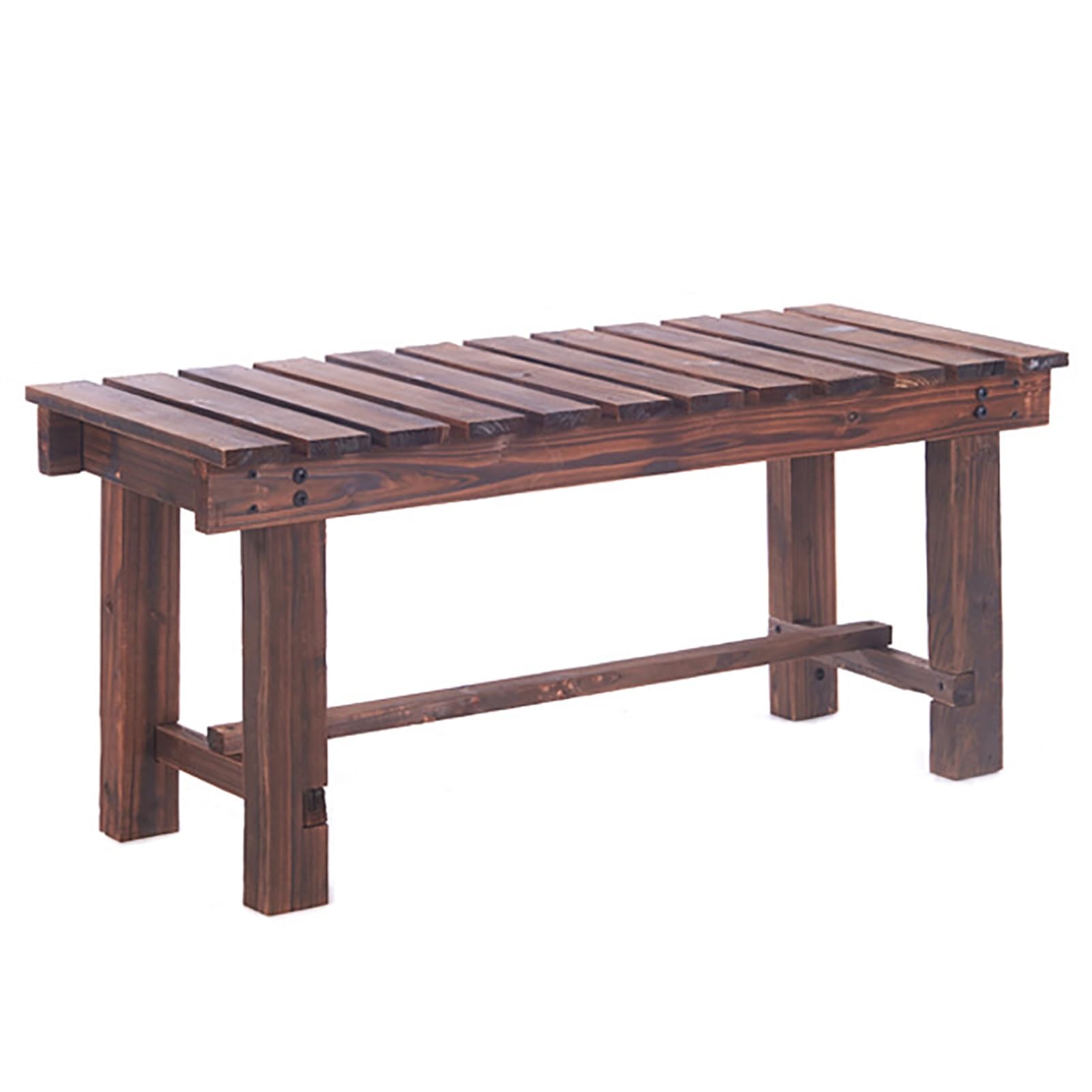 Banc d'extérieur sans dossier en bois de 120 cm pour terrasse et intérieur