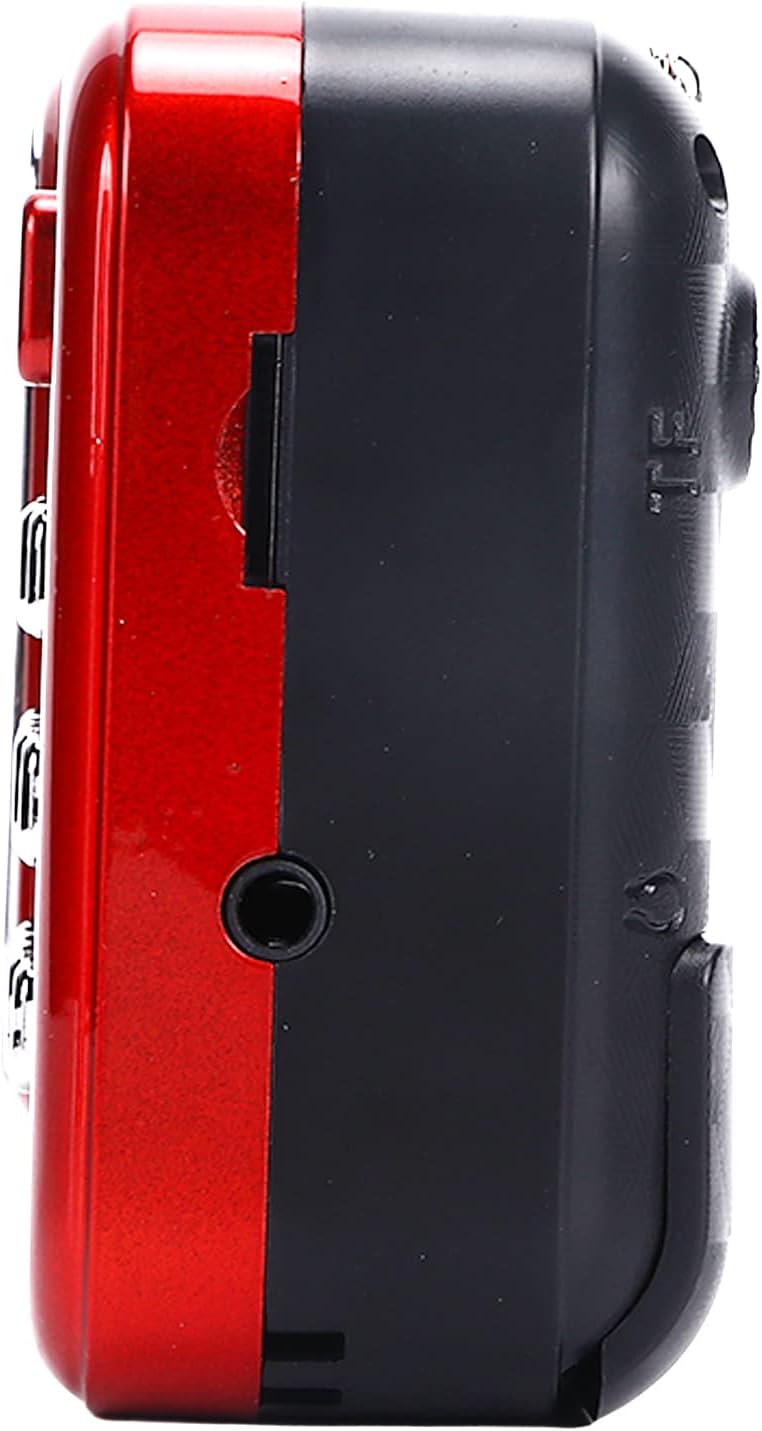 Сиде view of the radio showing headphone jack