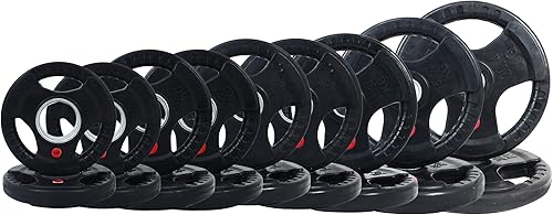 BalanceFrom Placa olímpica de hierro fundido de 2 pulgadas para entrenamiento de fuerza, levantamiento de pesas y crossfit, varios paquetes