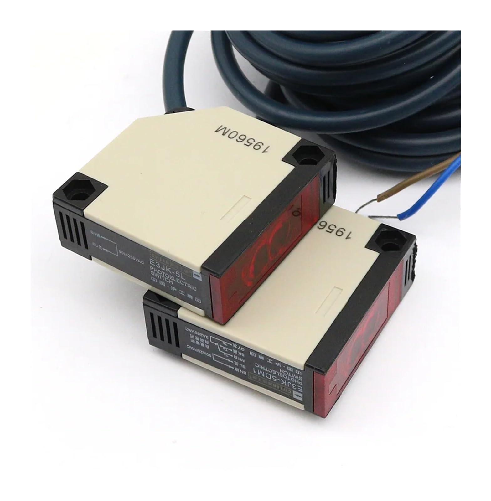 E3JK-5DM1 E3JK-5L DC12-24V/AC90-250V Interruptor de sensor fotoeléctrico infrarrojo, distancia de detección: 5 m (CA 90-250 V)