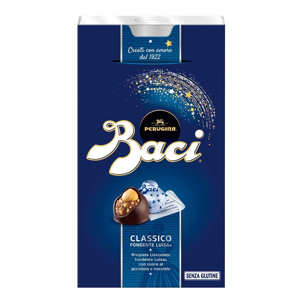 6x Perugina Baci Bijou Classico Pralinen mit Extra dunkle Schokoladenpraline gefüllt mit Haselnüssen 200g
