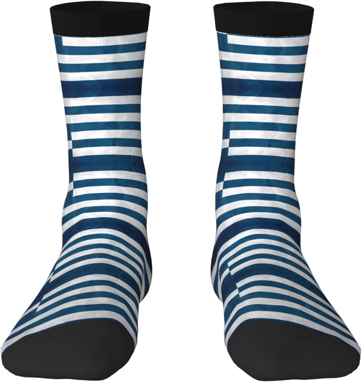 greek flag Unisex Crew Work Cushion Socks Long Athletic Running Socks Workout Breathable Socks