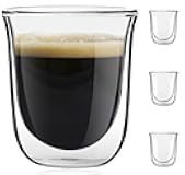 Javaah Double Walled Espresso Glasses Espresso Cups Set of 4 | 2-Ounces