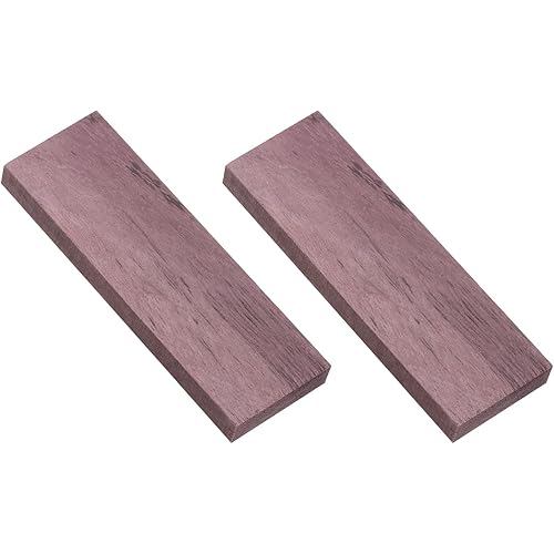 uxcell 2 Pcs Hardwood Lumber Natural Exotic Woods Blocks Hardwood Blanks Boards for Woodworking DIY Crafting Projects Wood Carving Knife Handle, 4.7" x 1.6" x 0.4", Rouge Color
