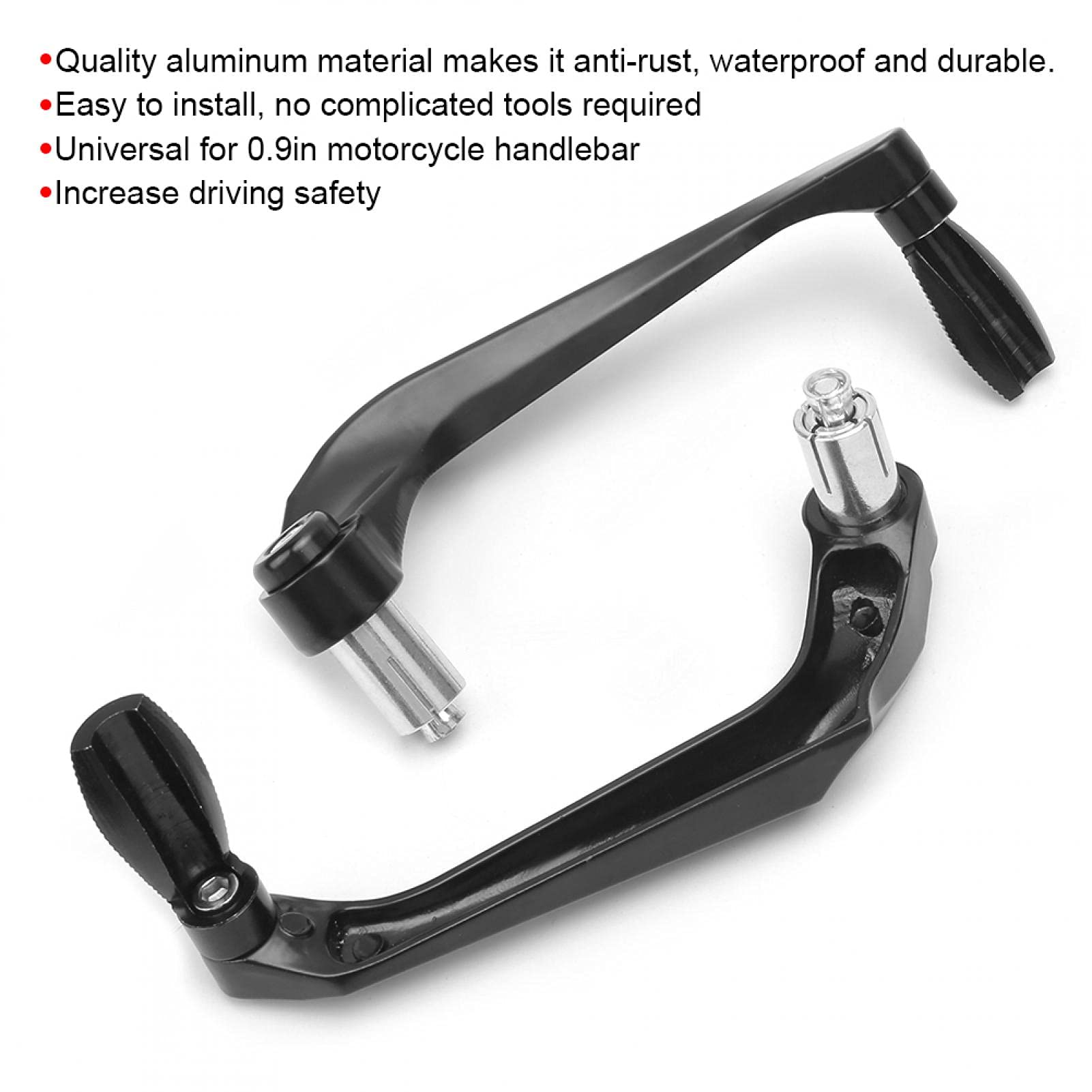 Protector de manillar, par de palancas de embrague de freno de motocicleta, protector de protección negro con excelente rendimiento para manillar de apertura de 0,9 pulgadas