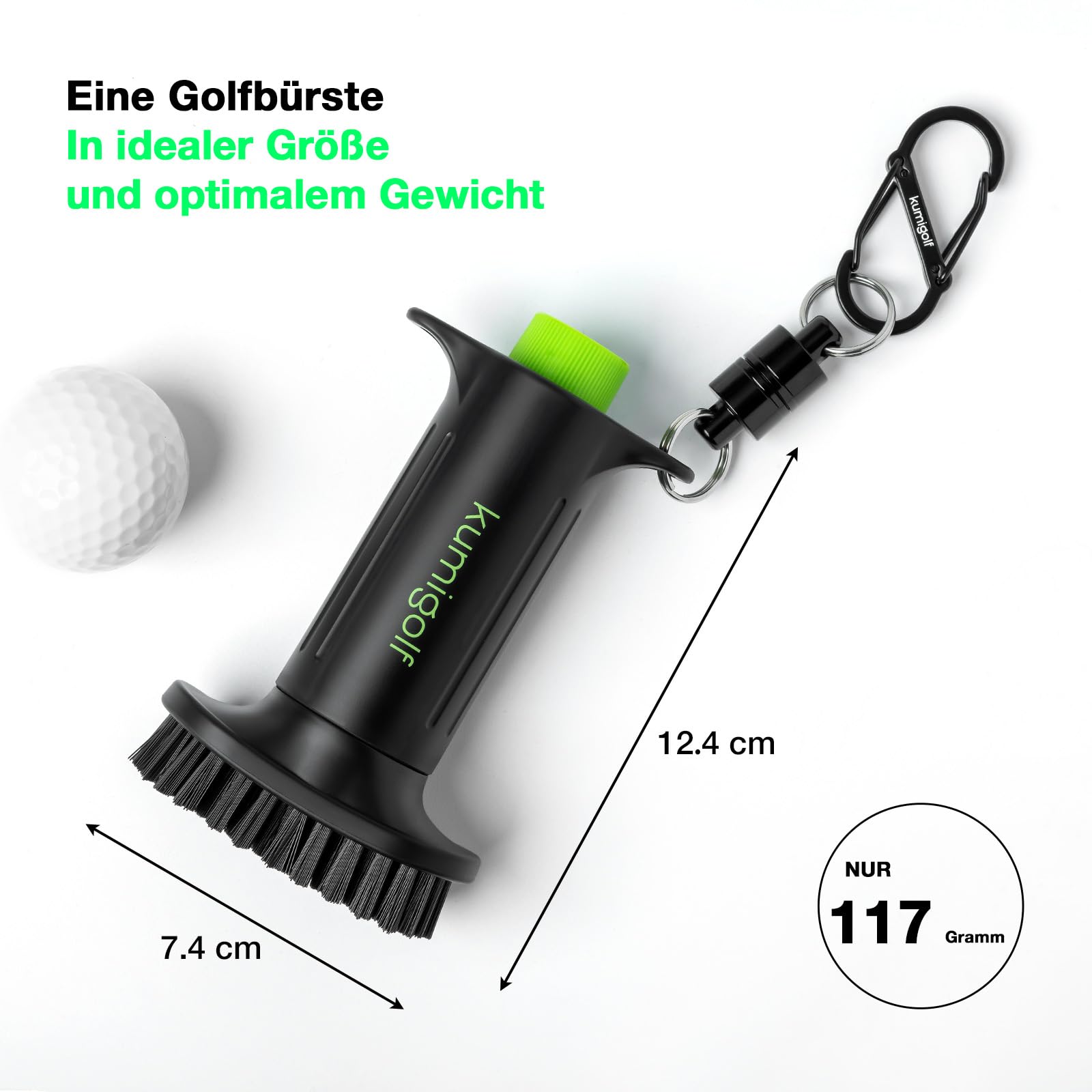 H3 Golf Wasserbürste mit Wassertank – Golf Bürste für Golfschläger Reinigung, Golfschläger Bürste & Schlägerreiniger – Magnetclip, Nylonborsten – Premium Golf Zubehör Geschenk