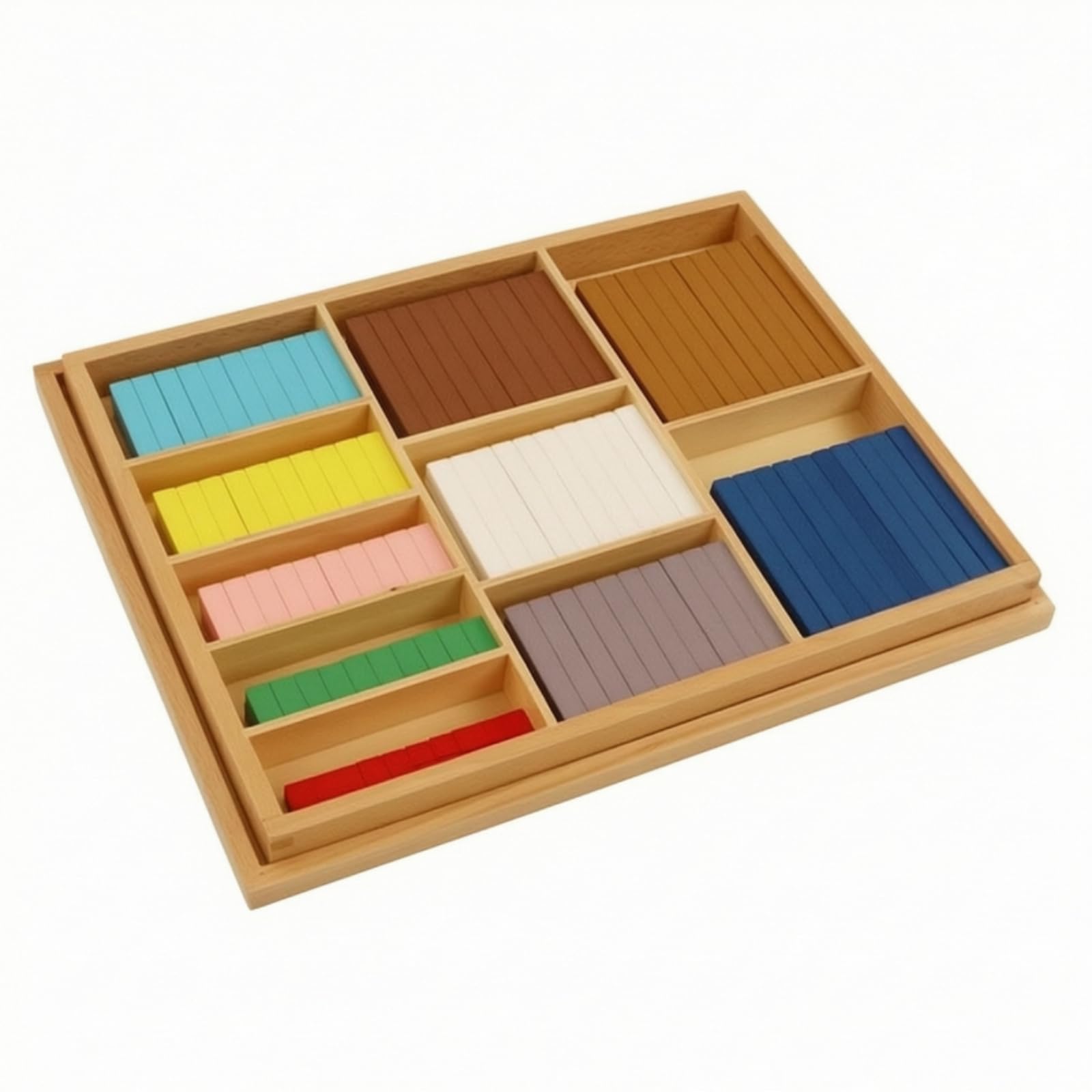 Children Math Set Educativo in Legno con Aste Numeriche Bastoncini Contacalcoli Rods per Somma E Sottrazione Scatola Organizer Inclusa Adatto a Scuola Asilo Casa