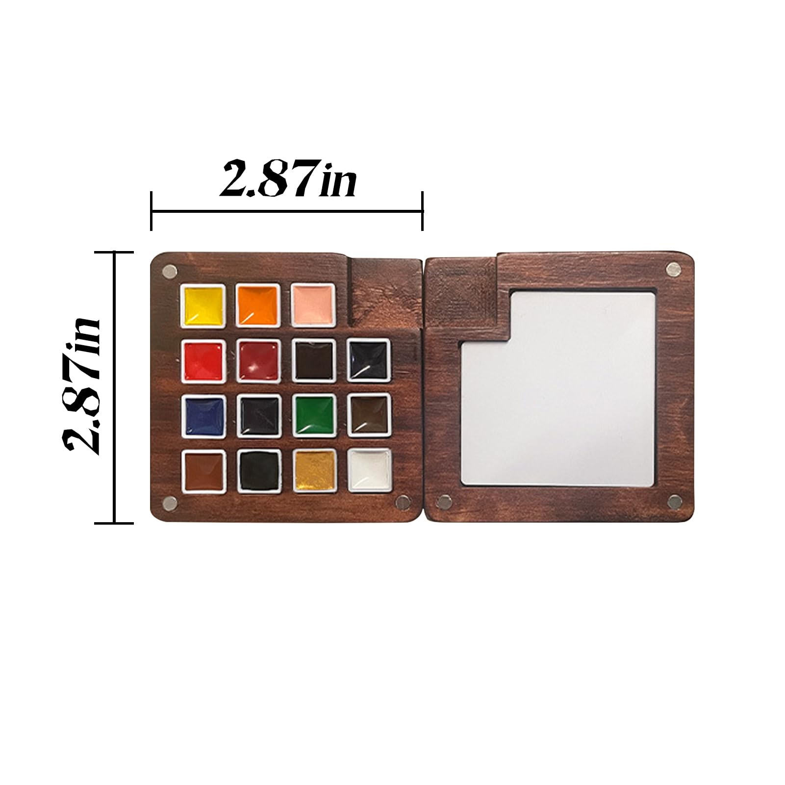 15 Gauge Acrylic Mini Palette, Mini Watercolor Palette Set, Pocket Artist Watercolor Travel Set, Portable Watercolor Palette Box Set with Brushes, Clips, Sketchbook, Paints, Storage Bag (C)