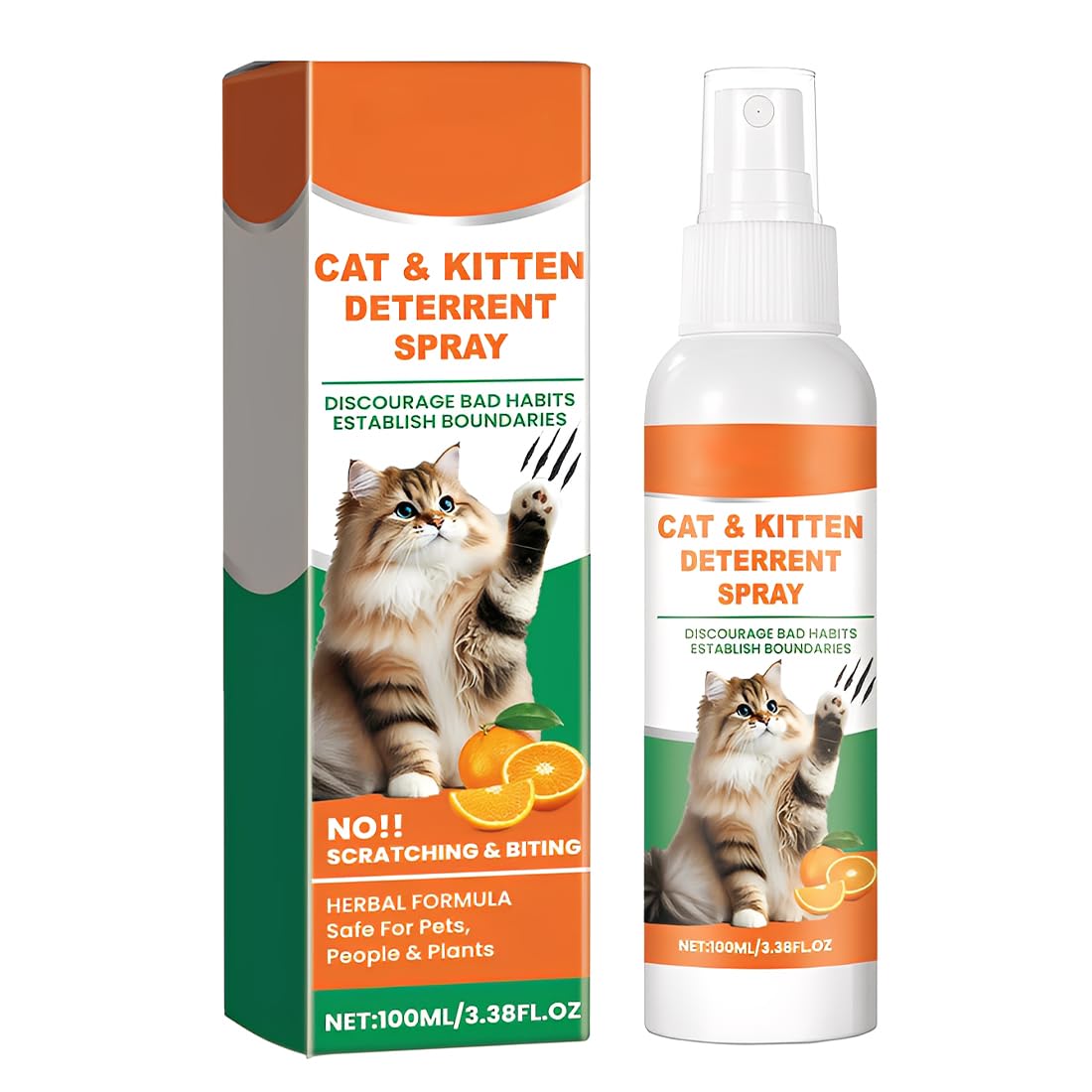 Spray Repellente per Gatti,100ml Repellente Gatti e Spray AntiGraffio,Dissuasori per Gatti,Uso Interno ed Esterno,Protezione del Divano e Mobili,Protezione Divano Graffi Gatto