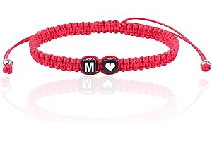 Heart Link Bracelets for Women: Personalized Initial Bracelet for Mom, Valentine's, and Mother's Day