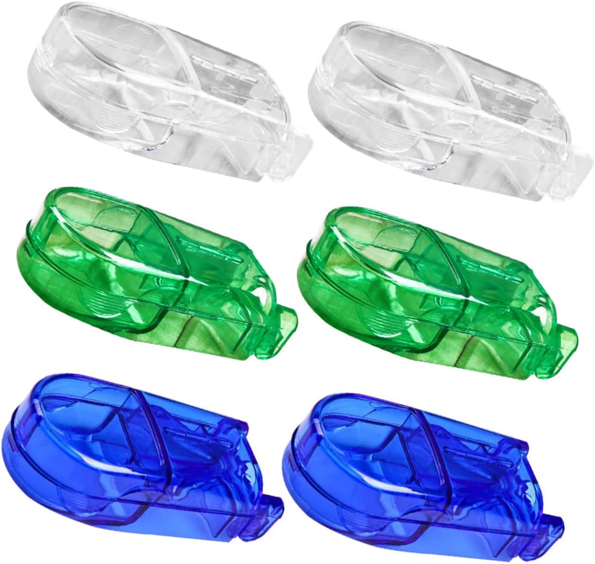 Gatuida 6pcs Portable Tablet Cutter Storage Case Transparent and Design for Easy for Small Pills Vitamins and Daily Use