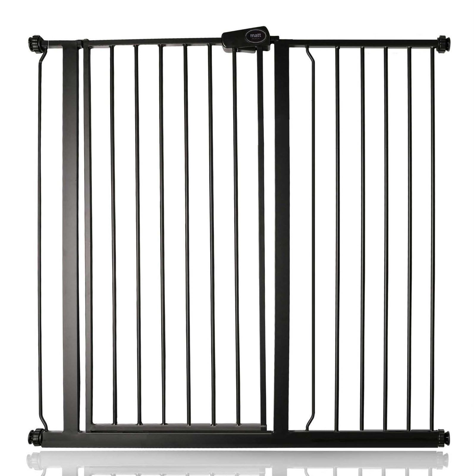 Safetots Slate Grey Extra Tall Metal Safety Gate Pressure Fit, 100.8Cm - 108.4Cm, 104Cm In Height, Extra Tall Stair Gate, Tall Baby Gate, Easy Installation