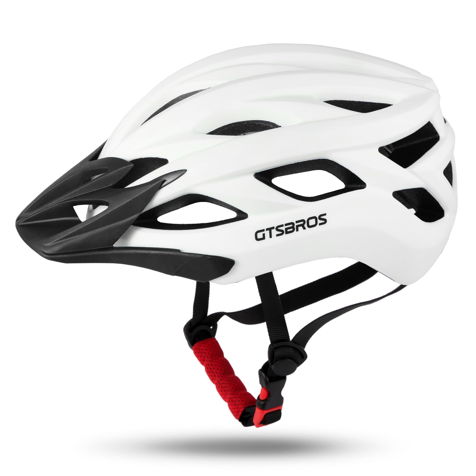 GTSBROS Fahrradhelm mit Visier für Damen Herren– Leichter Abnehmbarem Helm für Mountainbike und Stadtverkehr (Weiß, L)