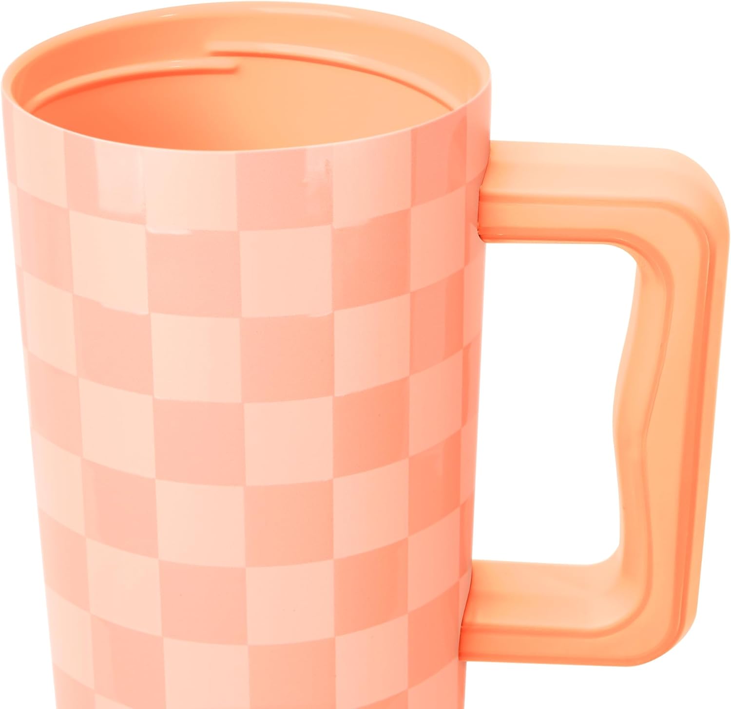 Simple Modern 40 oz Tumbler with Handle and Straw Lid | Leak-Proof Insulated Stainless Steel Water Bottle Travel Mug Cupholder Use | Gifts for Women Her | Trek Signature | Tropical Peach Checkmate - Image 2