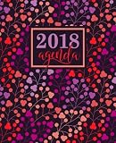  Agenda: 2018 Agenda semana vista español : 190 x 235 mm, 160 g/m² : Estampado floral en coral, lavanda, morado y melocotón: Volume 10 (Calendarios, agendas y organizadores personales)