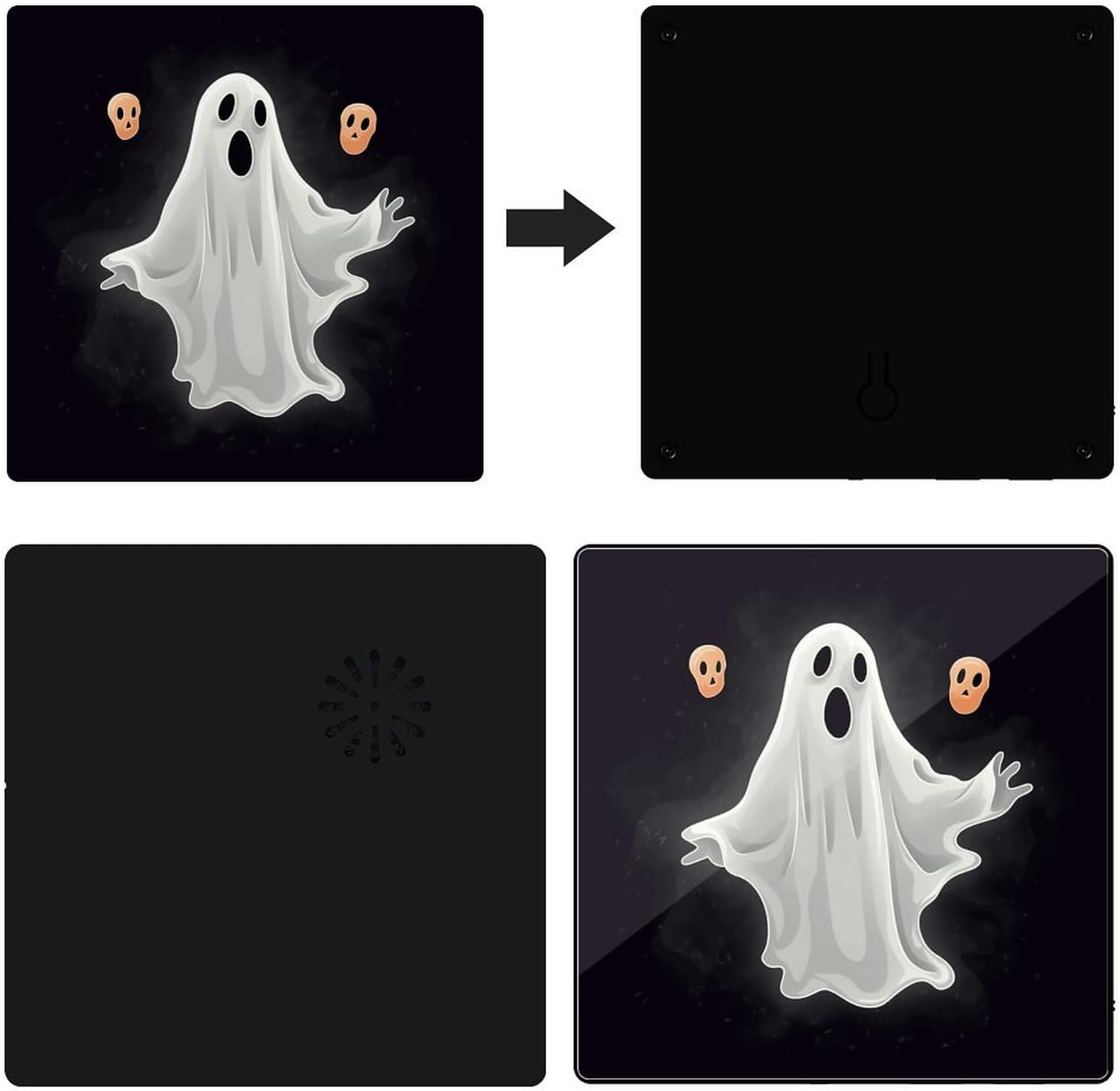 Black and Halloween Ghost Music Refrigerator Sticker image 3