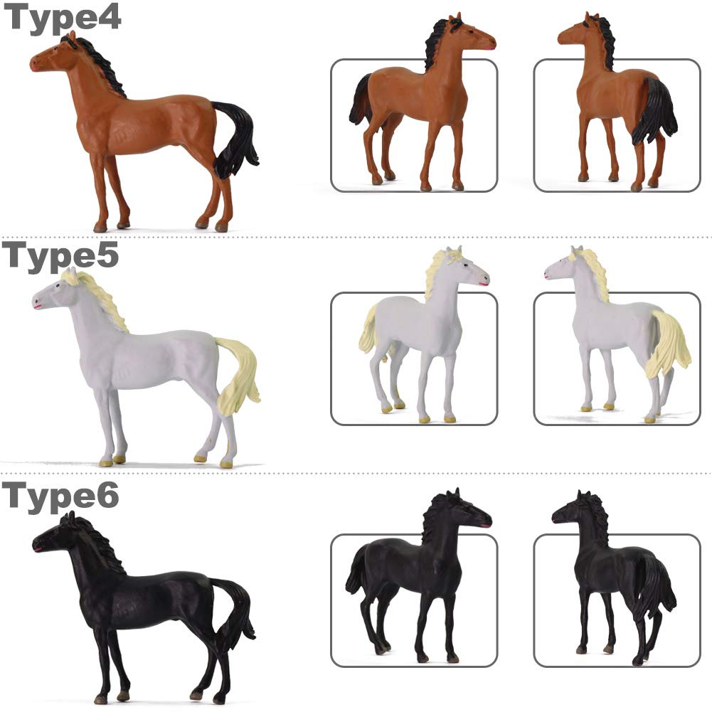 Evemodel AN4303 Lot de 15 petits trains en PVC Motif chevaux et vaches 1/43